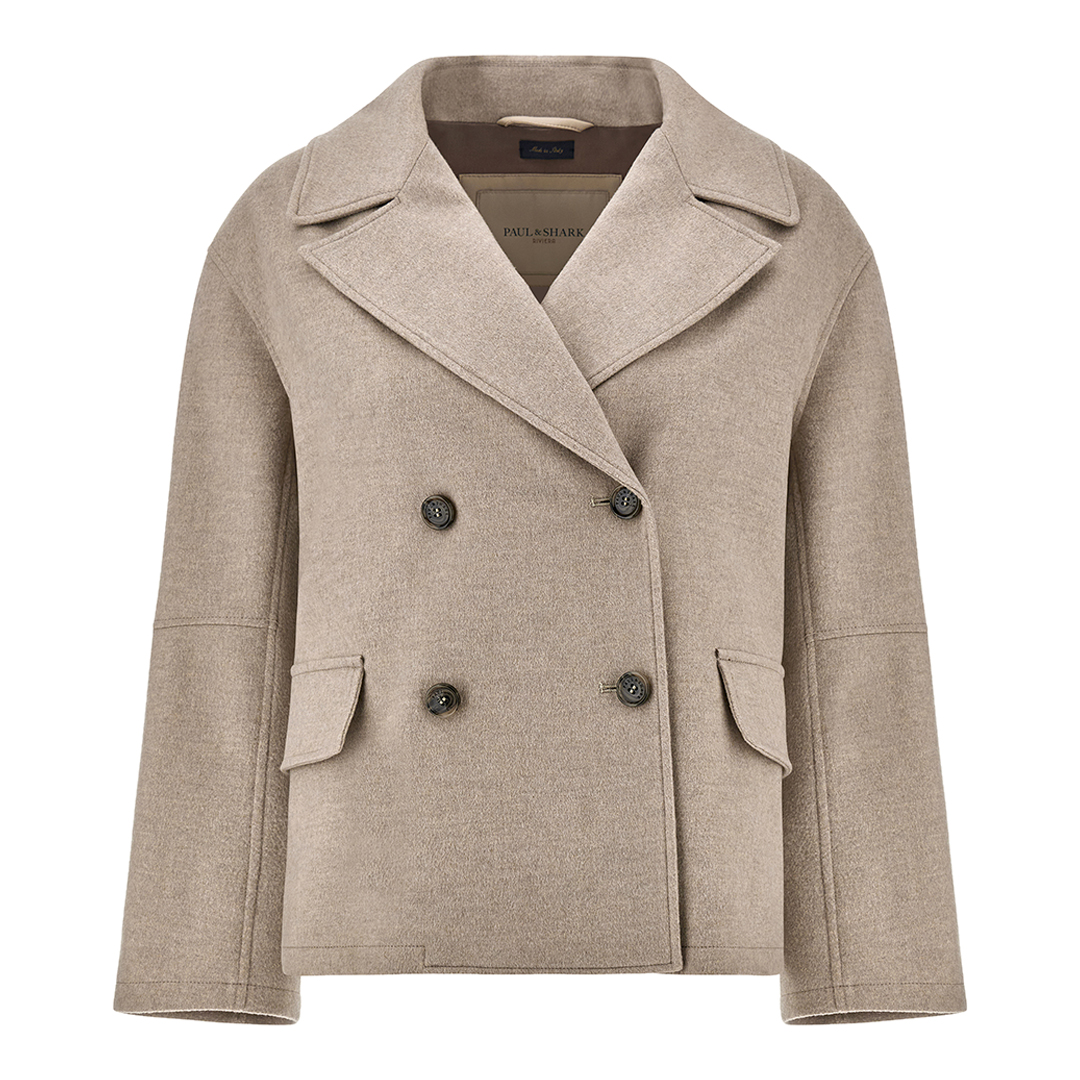 Peacoat in cashmere, Donna, BEIGE, Taglia: M