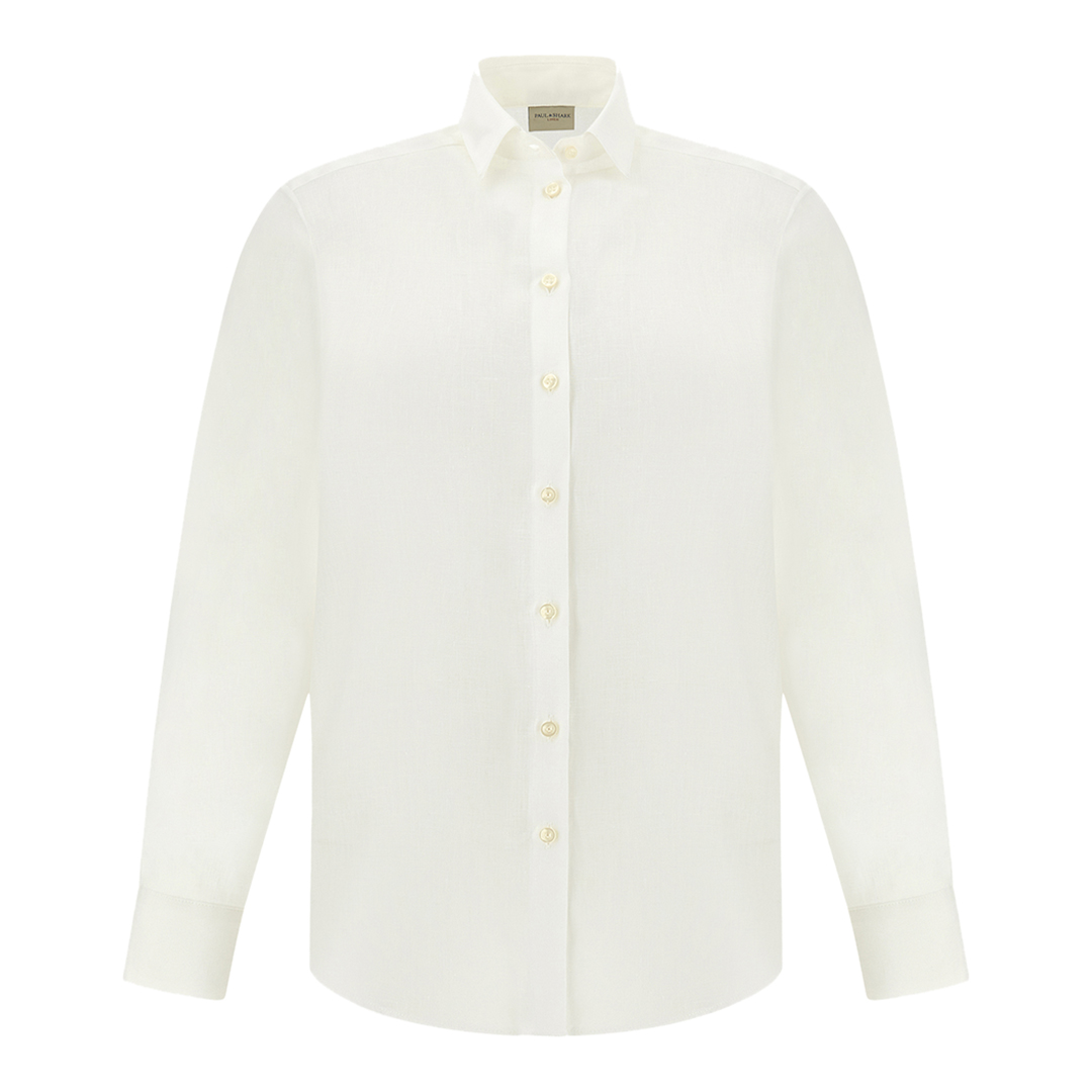 Paul & Shark Women's White Shirt In Soffio Linen, Woman, Size: 38