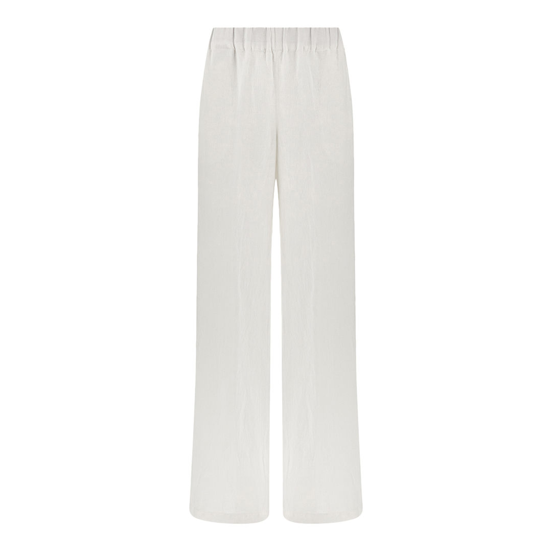 Paul & Shark Palazzo Trousers In Linen In White
