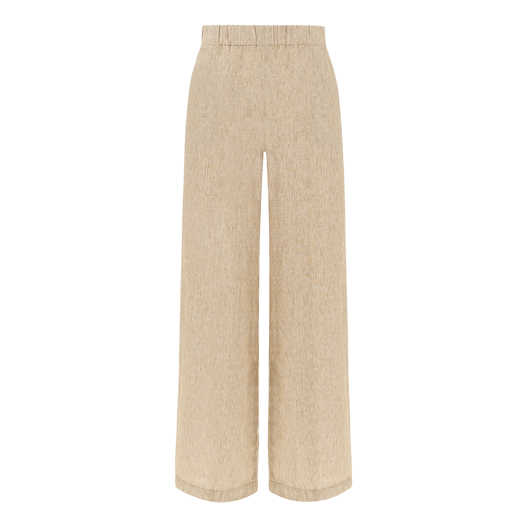 Paul & Shark Palazzo Trousers In Linen In Sand