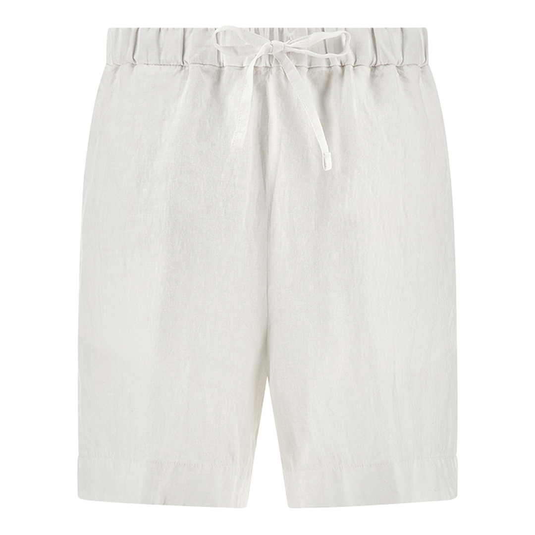 Paul & Shark Women's White Linen Bermuda Shorts With Drawstring, Woman, Size: 42