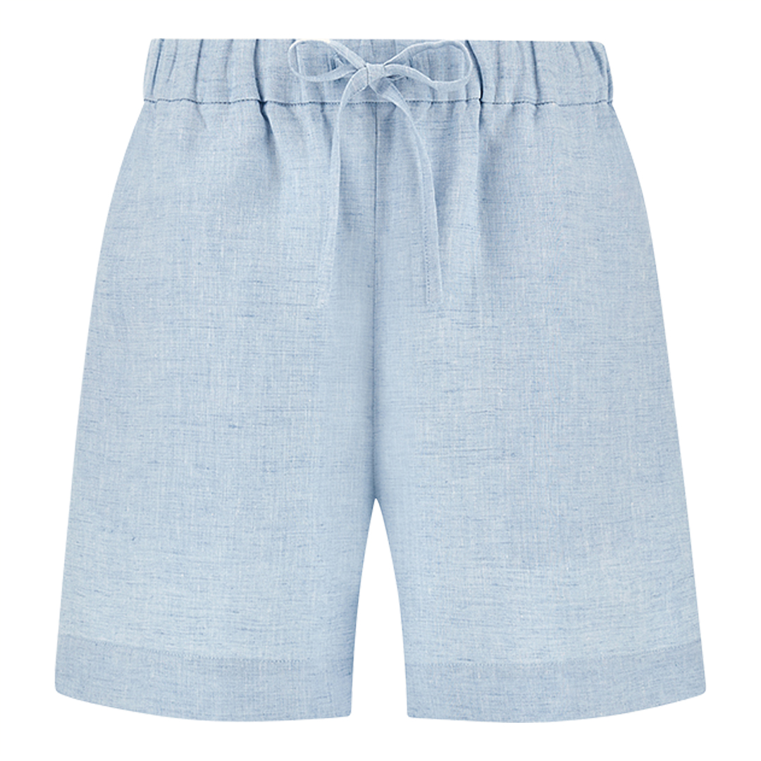 Paul & Shark Women's Kentucky Blue Linen Bermuda Shorts With Drawstring, Woman, Size: 42