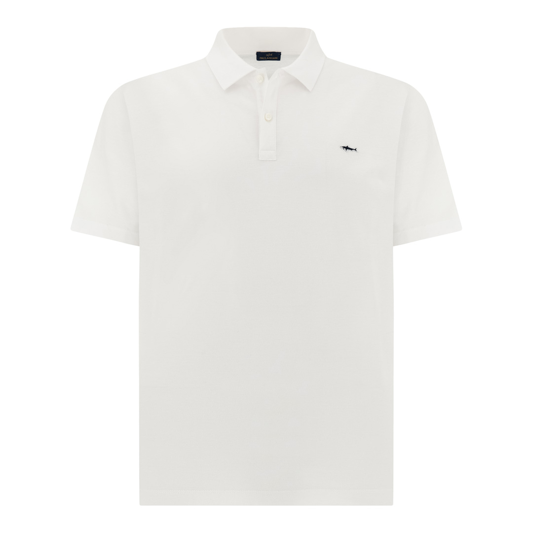 Paul & Shark Men's White Double Piqué Cotton Polo, Man, Size: 4XL