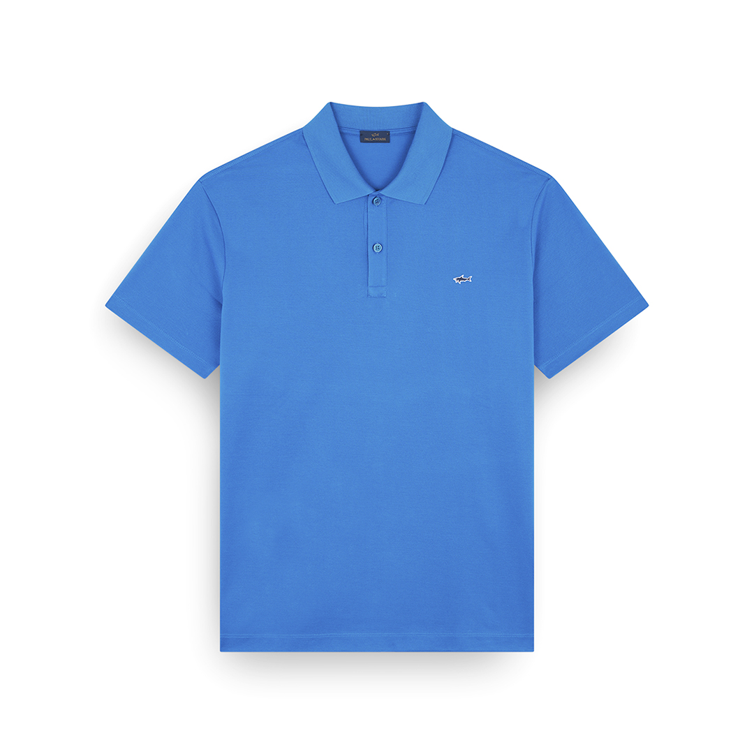 Paul & Shark Men's Imperial Blue Double Piqué Cotton Polo, Man, Size: L