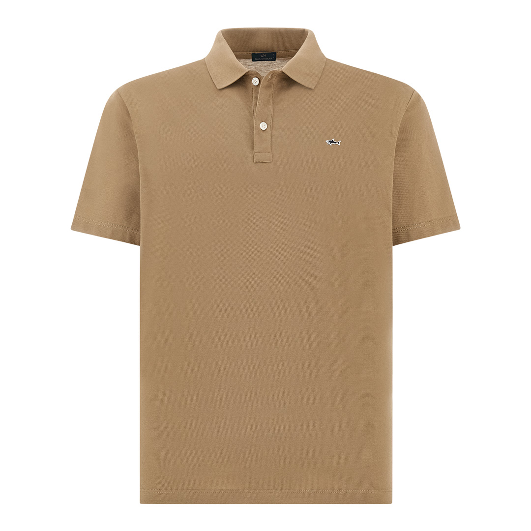 Paul & Shark Men's Khaki Double Piqué Cotton Polo, Man, Size: S