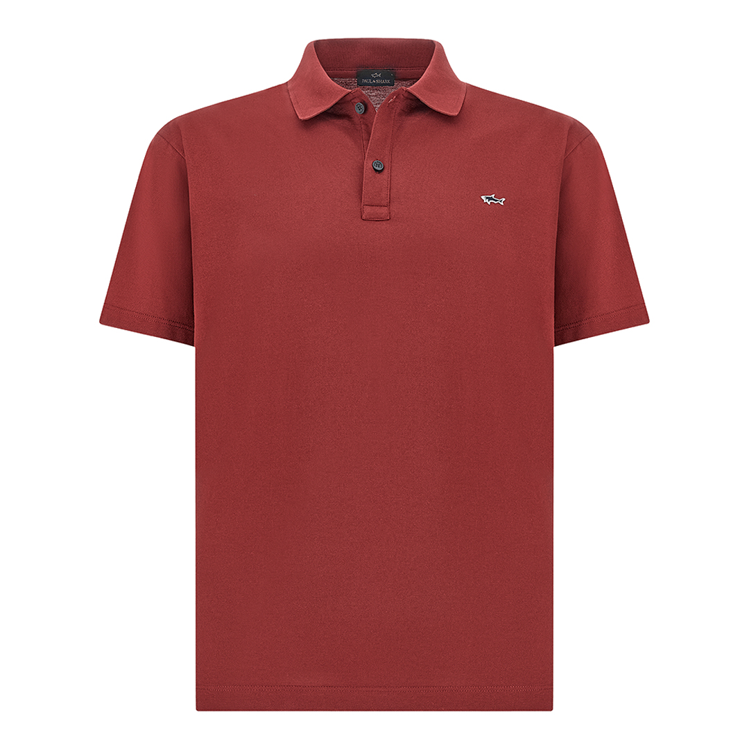 Paul & Shark Men's Ruby Wine Double Piqué Cotton Polo, Man, Size: 4XL