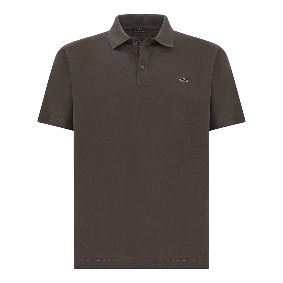 Paul & Shark Men's Brown Double Piqué Cotton Polo, Man, Size: 4XL