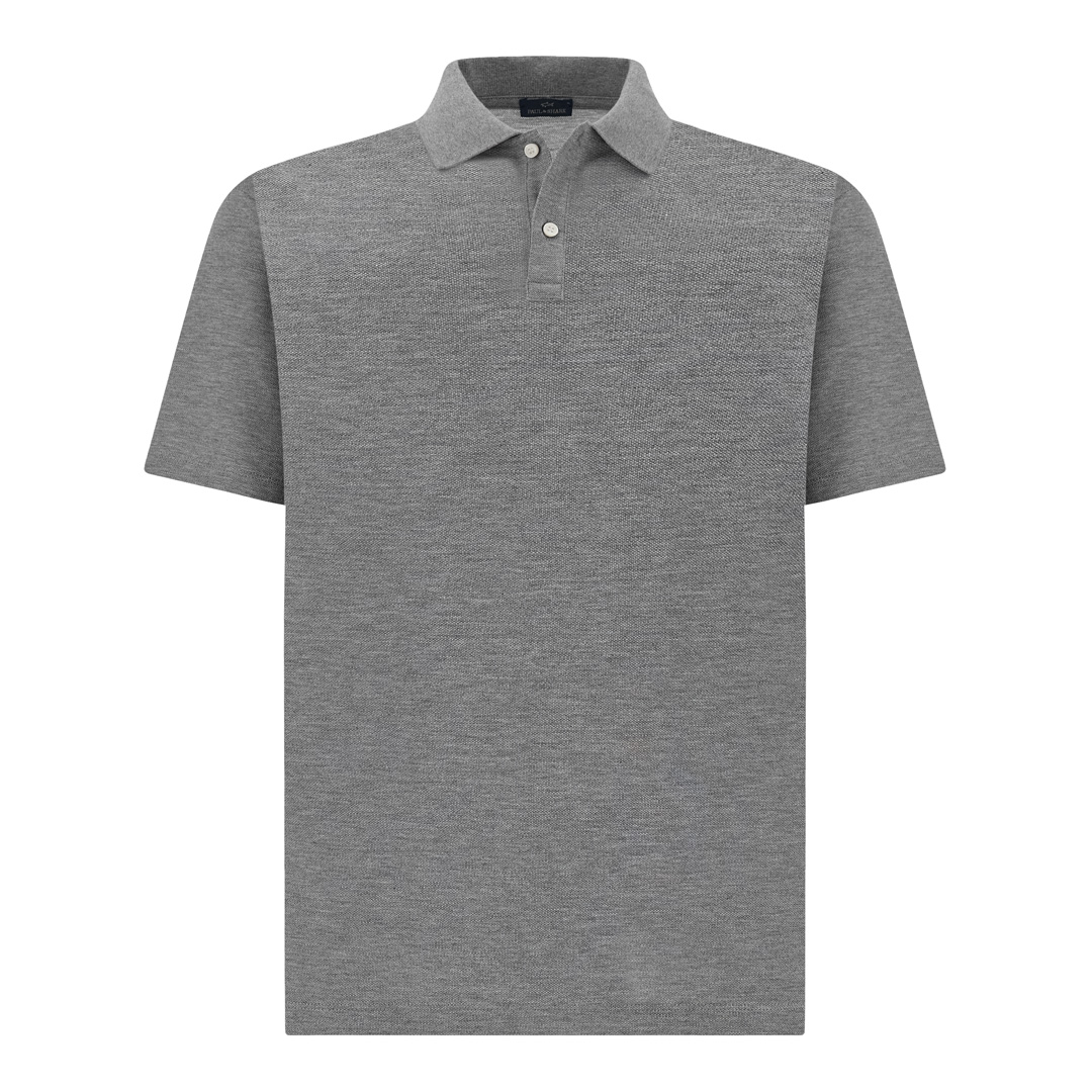 Paul & Shark Men's Medium Grey Double Piqué Cotton Polo, Man, Size: M