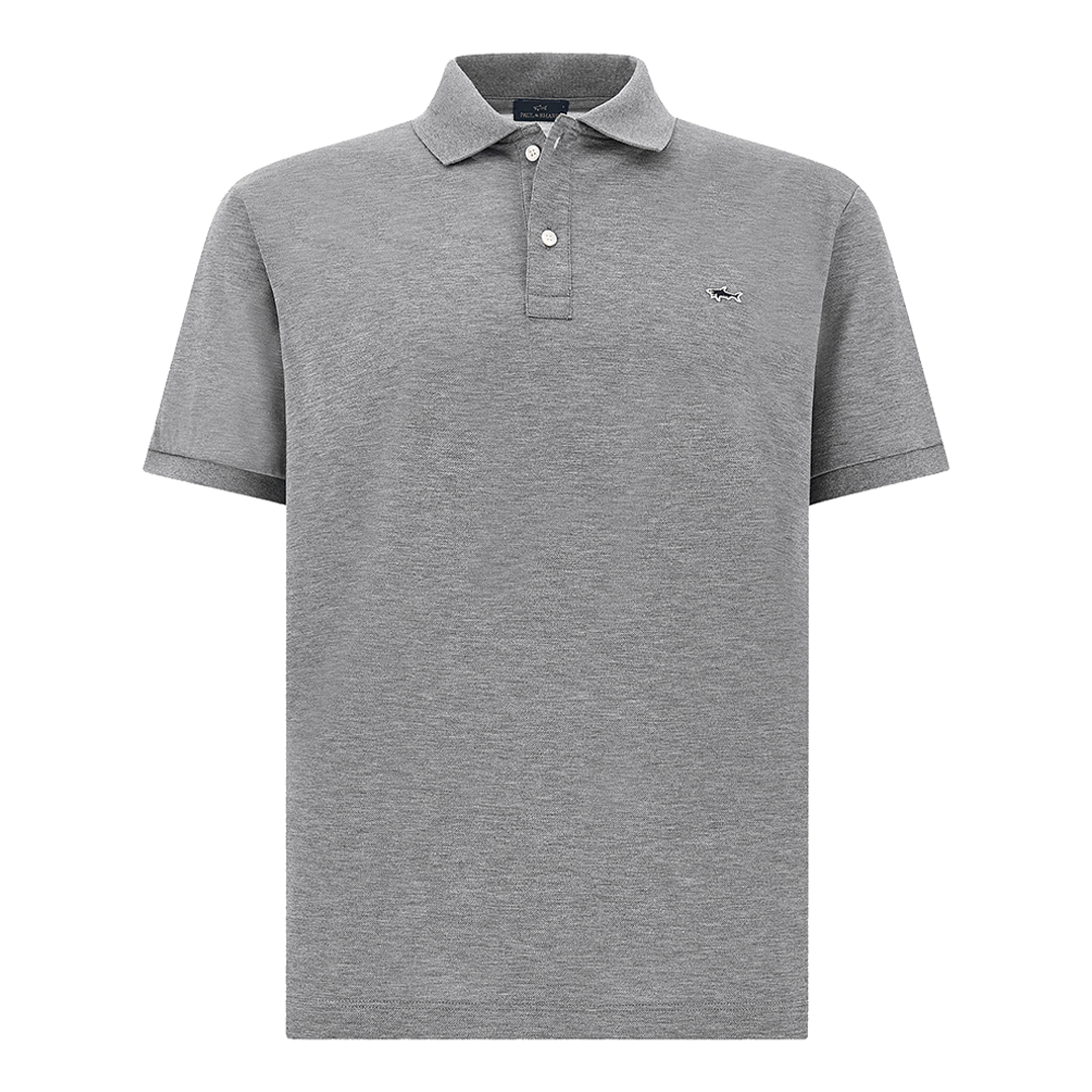 Paul & Shark Men's Alloy Double Piqué Cotton Polo Shirt With Shark Embroidery, Man, Size: 4XL