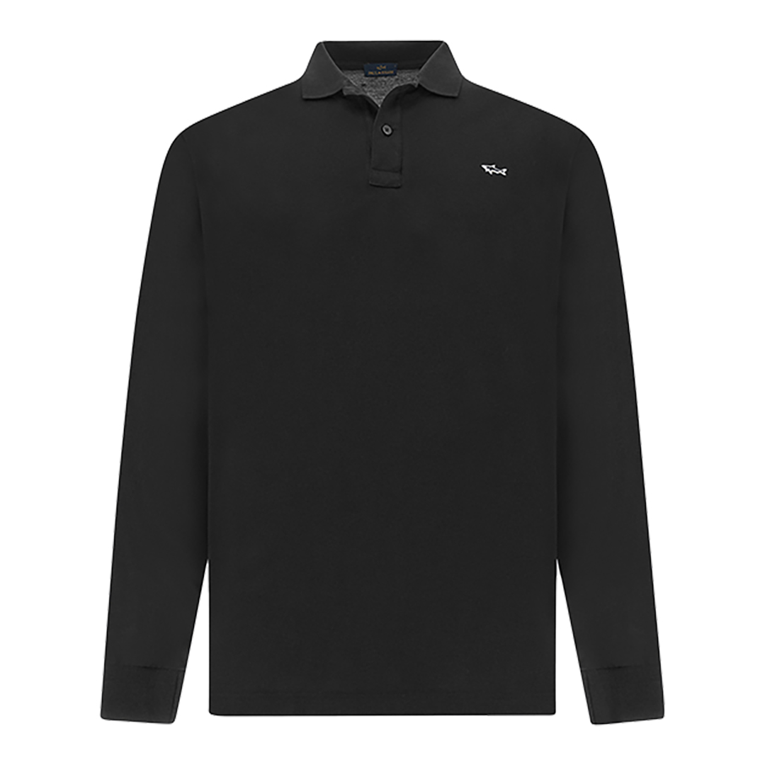 Paul & Shark Men's Black Double Piqué Cotton Polo, Man, Size: 4XL