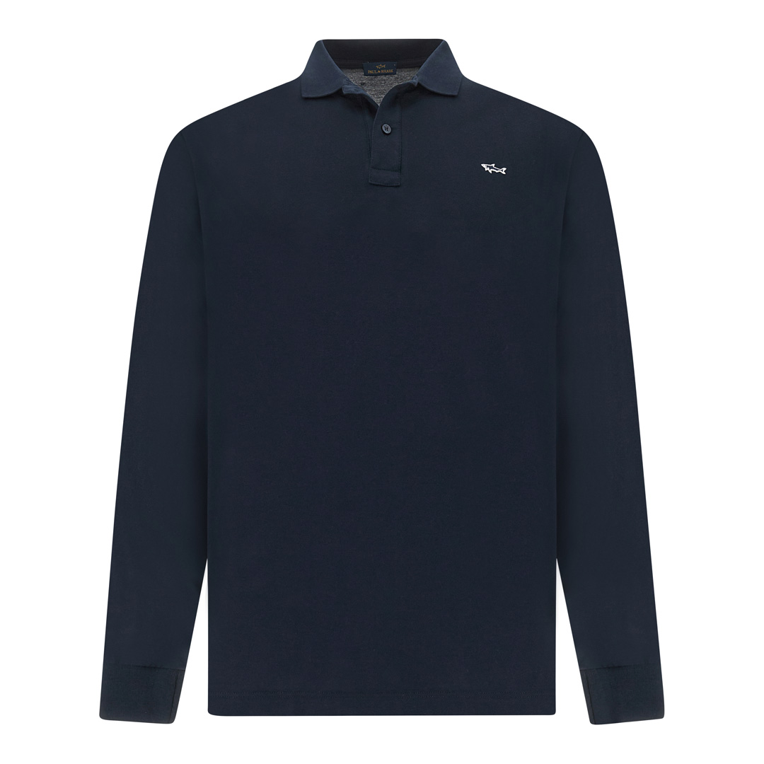 Paul & Shark Men's Dama Blue Double Piqué Cotton Polo, Man, Size: 5XL