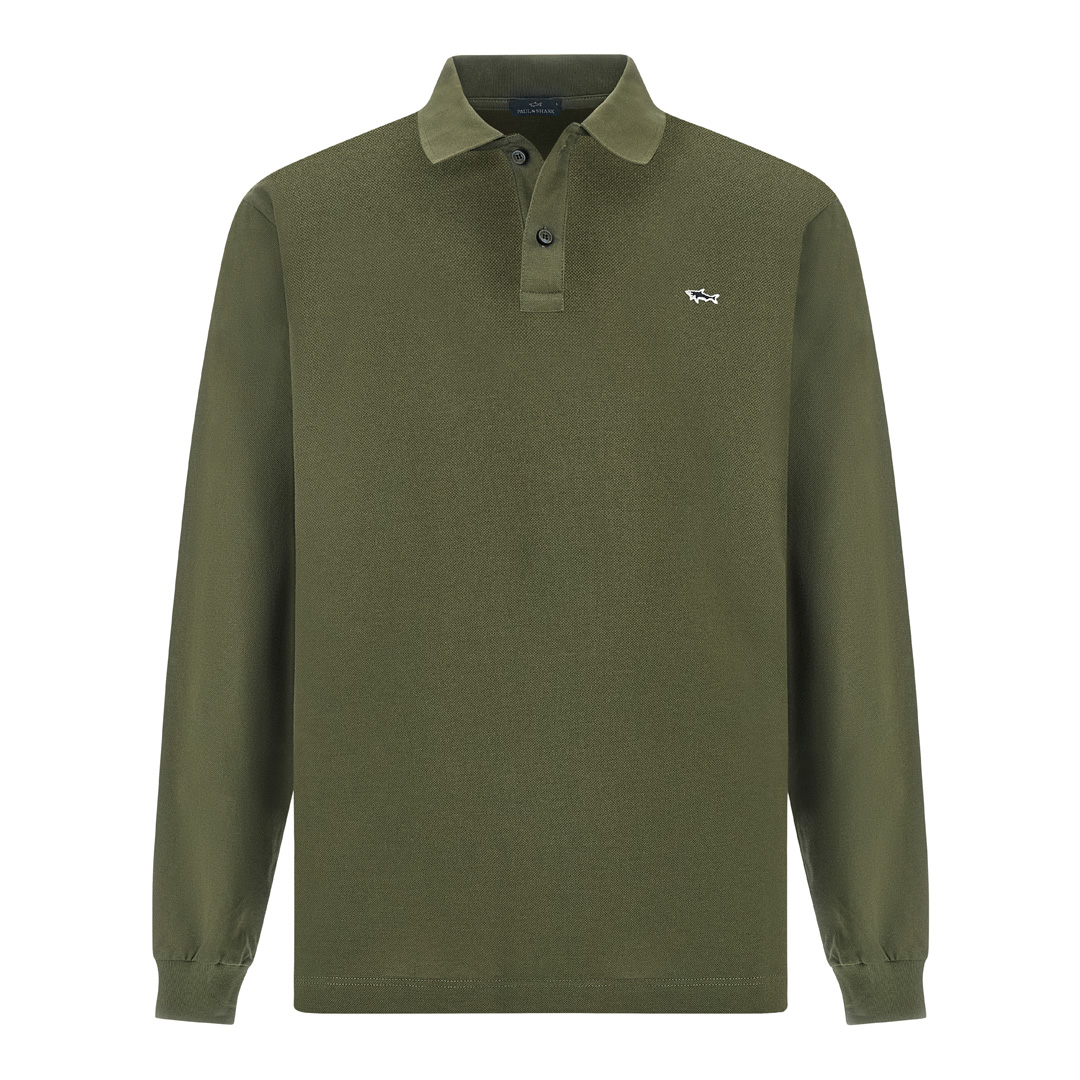 Paul & Shark Men's Army Green Double Piqué Cotton Polo, Man, Size: Xxl