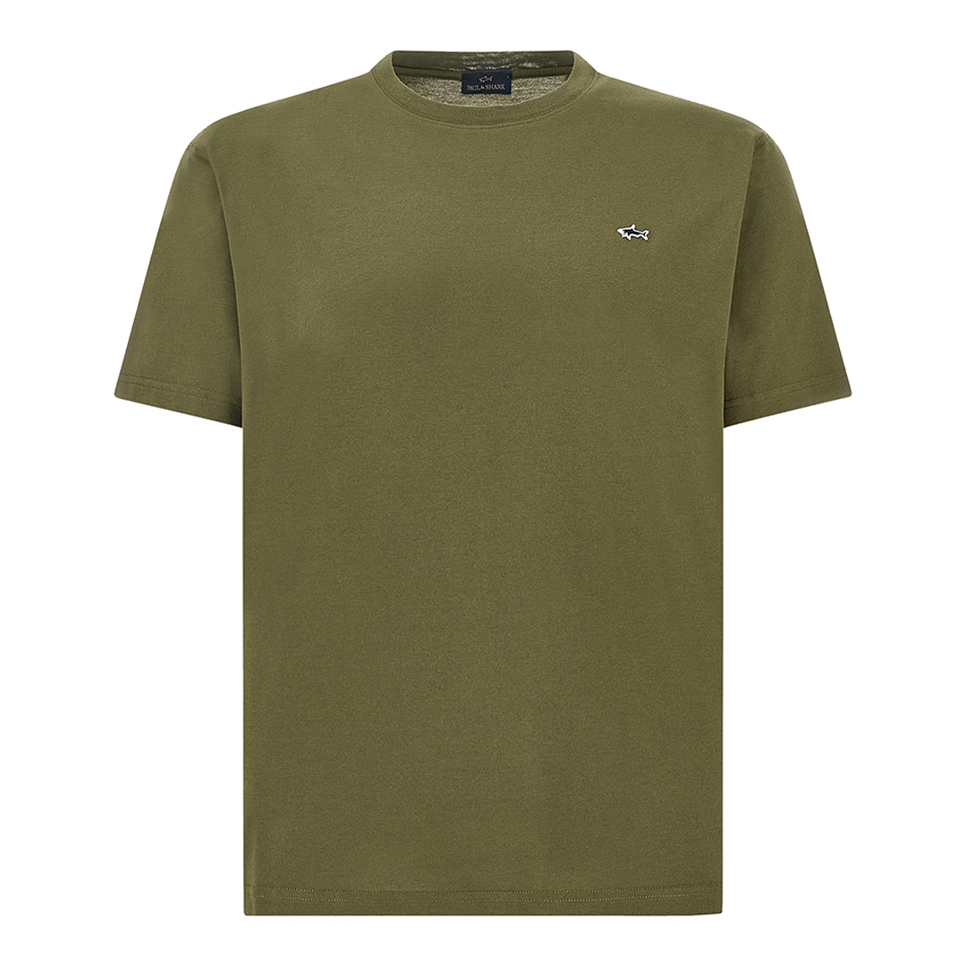 Paul & Shark Men's Army Green Cotton Jersey T-Shirt, Man, Size: L
