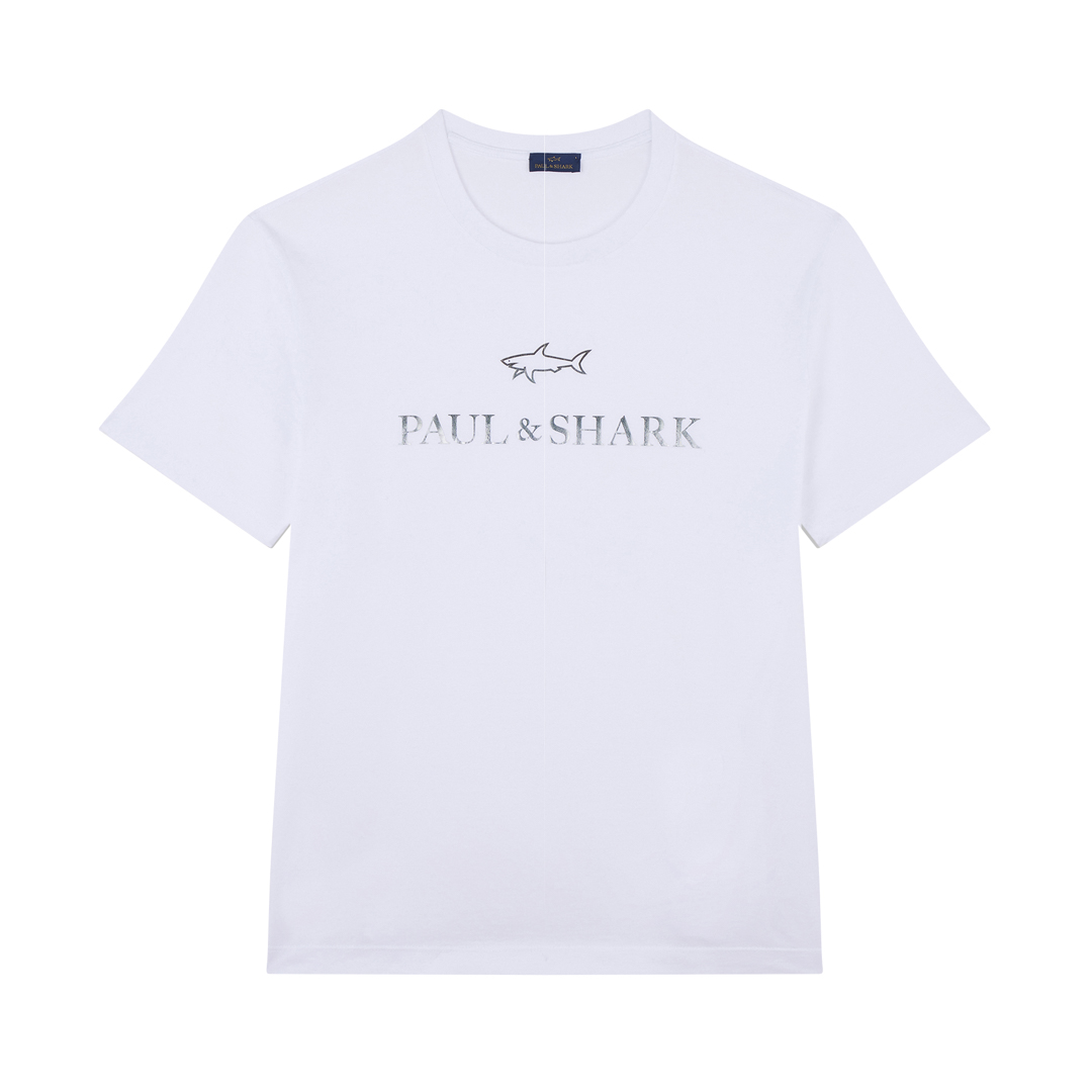 Paul & Shark Light Cotton Jersey T-shirt With Print In White