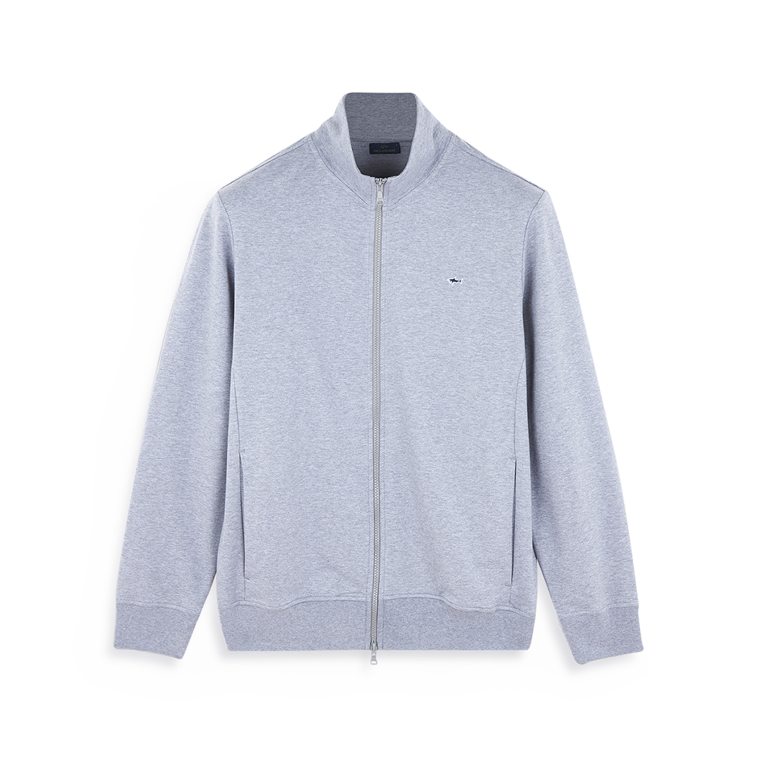 Paul & Shark Stretch Fleece Cotton Zip-up Sweatshirt In Blue
