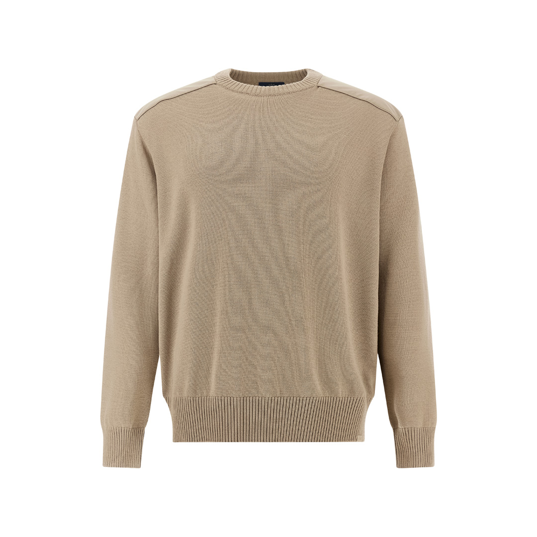 Paul & Shark Men's Beige Soft Cool Touch Wool Crewneck Sweater With Typhoon® Details, Man, Size: 5XL