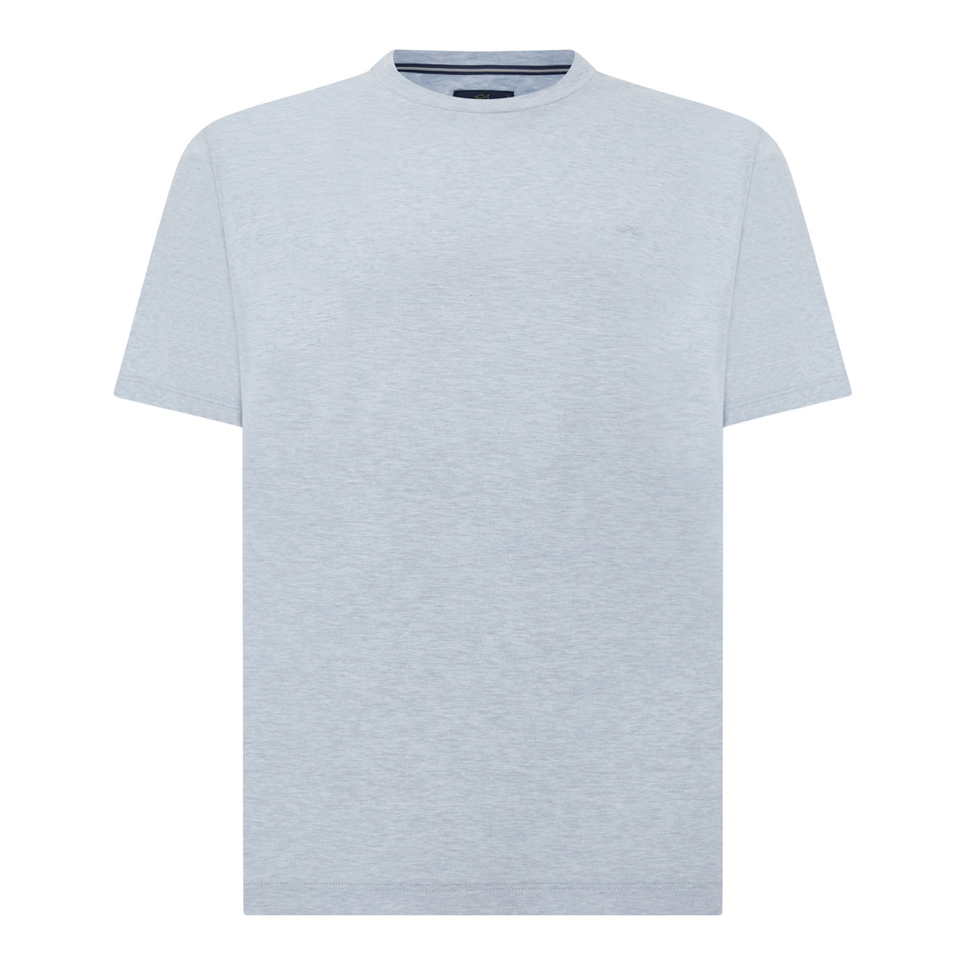 Paul & Shark Men's Cerulean Cotton Jersey T-Shirt With Shark Fin Embroidery, Man, Size: M