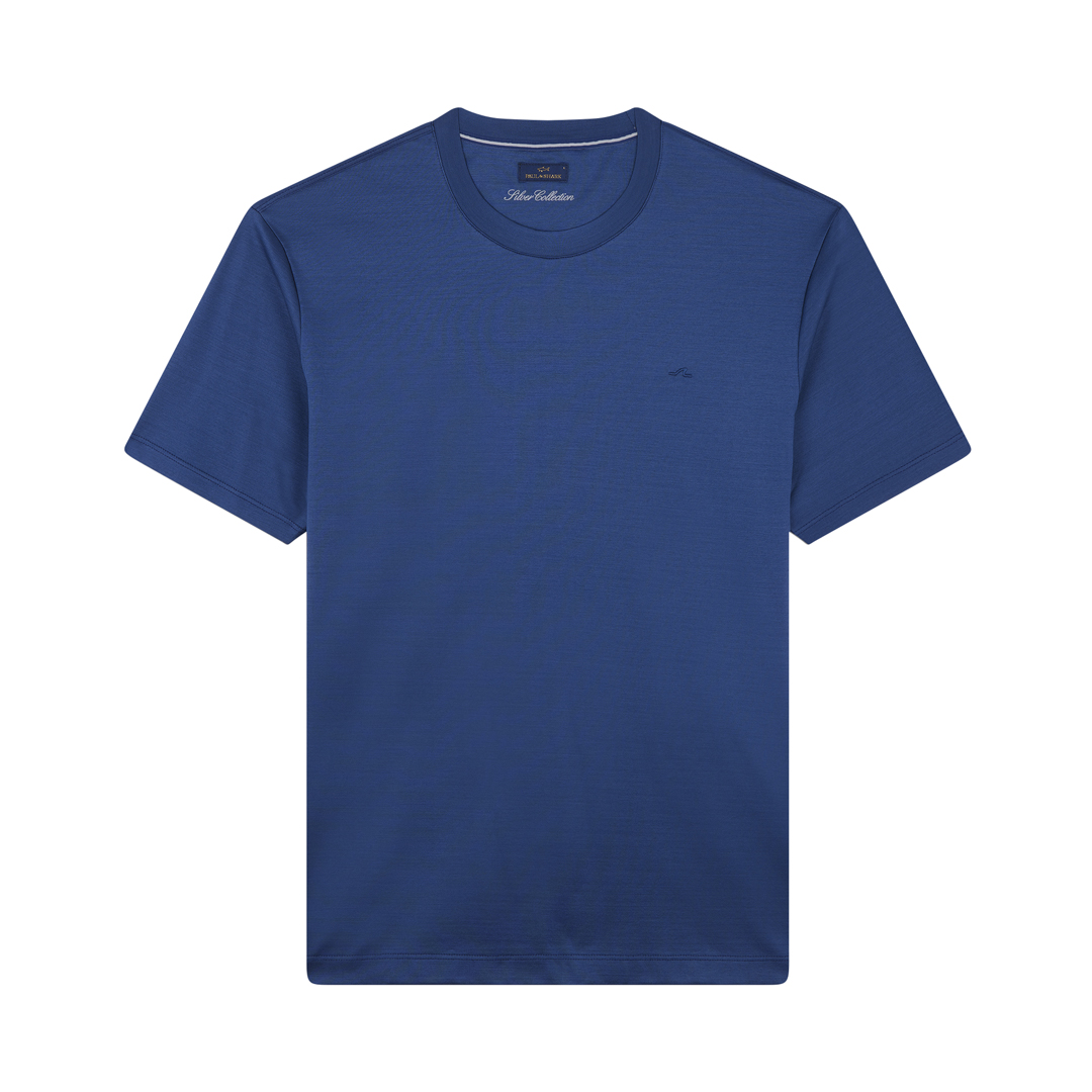 Paul & Shark Cotton Jersey T-shirt With Shark Fin Embroidery In Blue