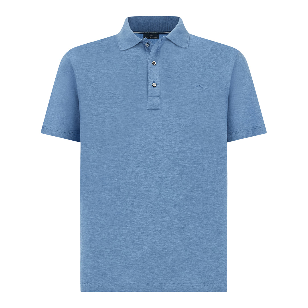 Paul & Shark Men's Blue Bonnet Double Mercerised Cotton Jersey Polo Shirt With Shark Fin Embroidery, Man, Size: 3XL