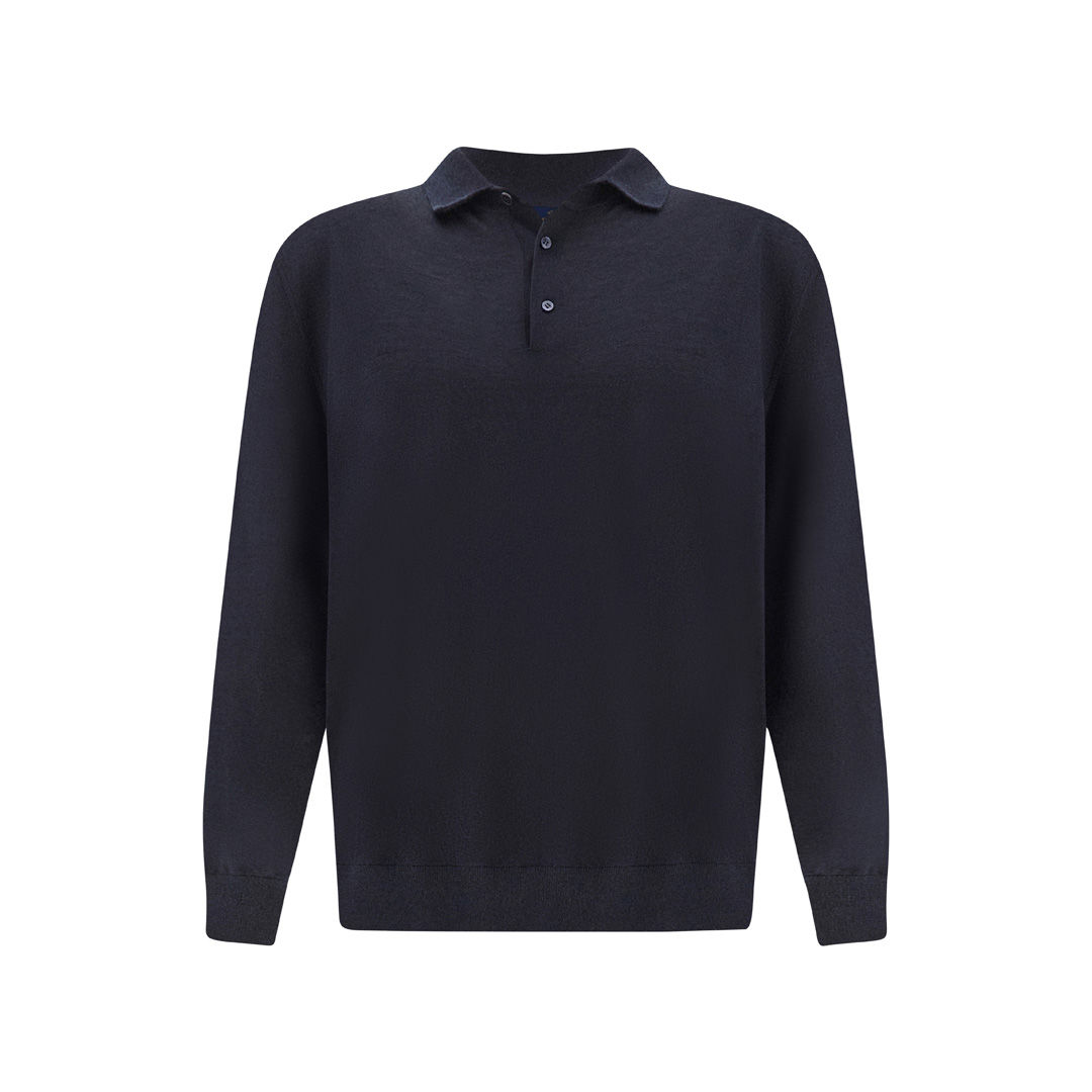 Paul & Shark Men's Dama Blue Cashmere And Silk Polo Shirt, Man, Size: M