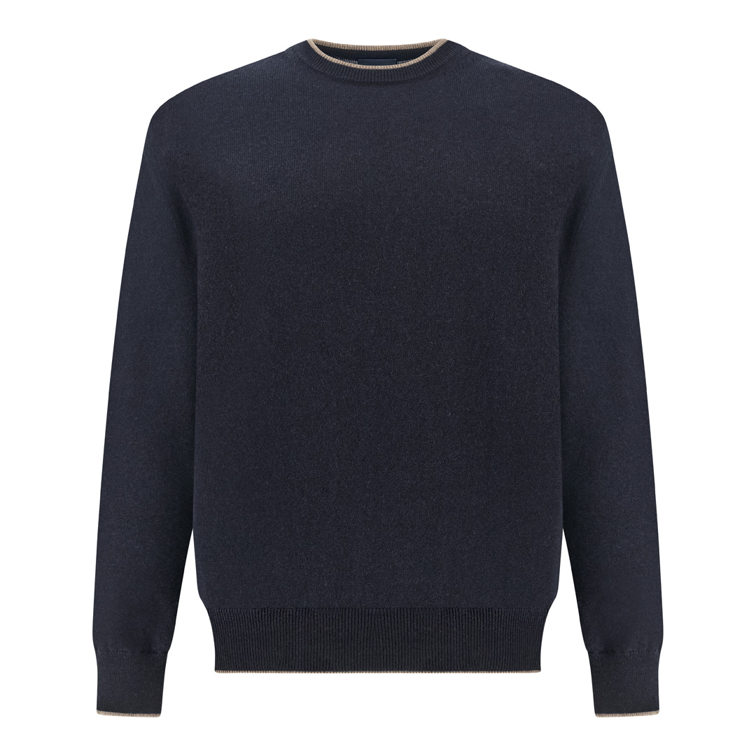 Paul & Shark Men's Dama Blue Cashmere Crew‑Neck Sweater, Man, Size: 3XL