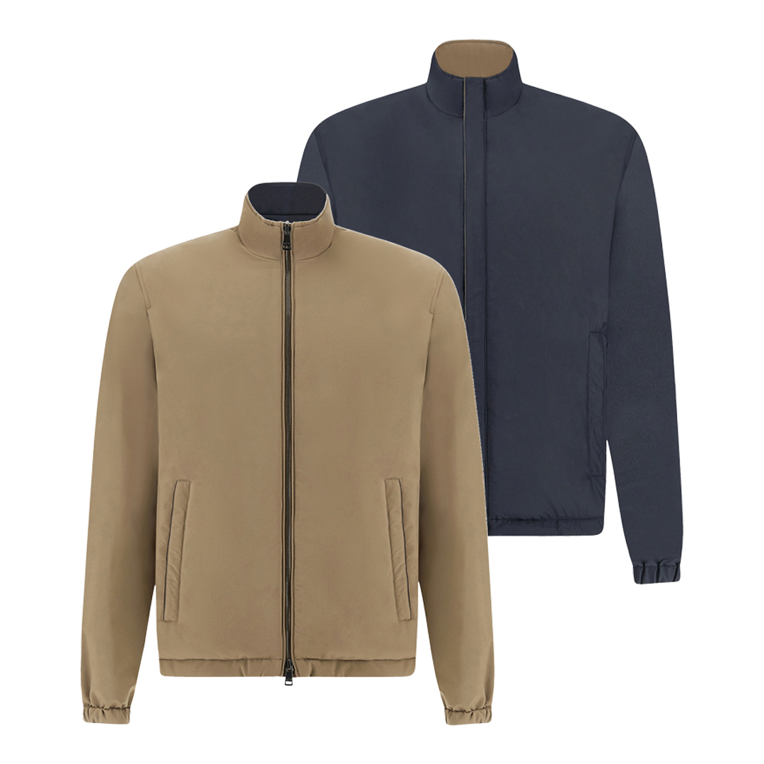 Paul & Shark Men's Walnut/Dama Blue Reversible Eclisse Typhoon® Platinum Blouson, Man, Size: 4XL