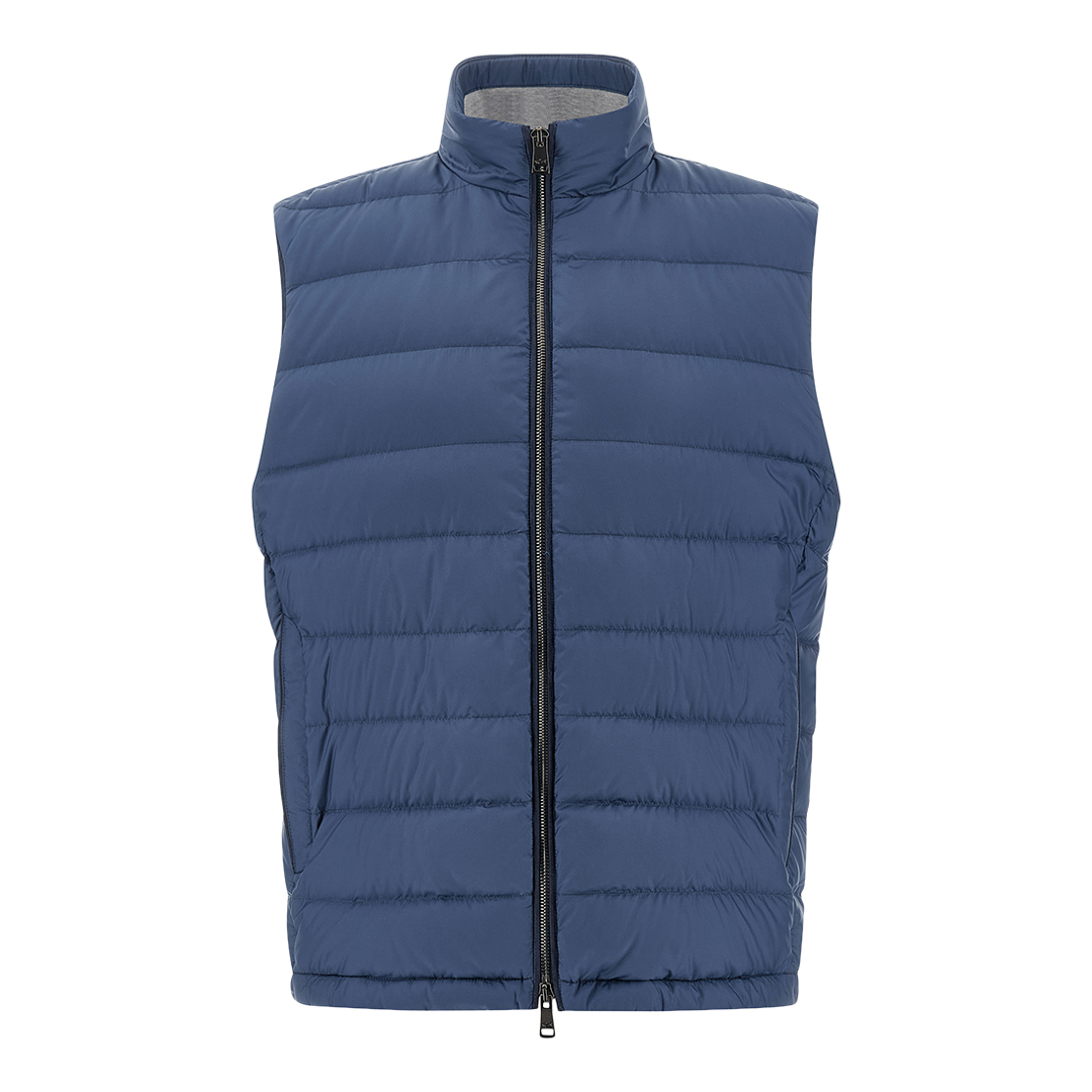 Technical Ultralight down gilet with Alcantara® details, Man, Sargasso Sea, Size: L