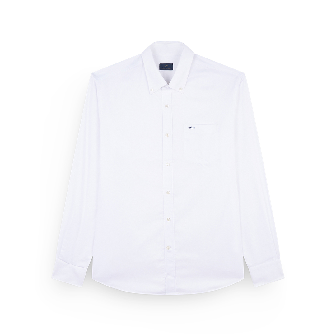 Paul & Shark Men's White Oxford Cotton Shirt, Man, Size: 043