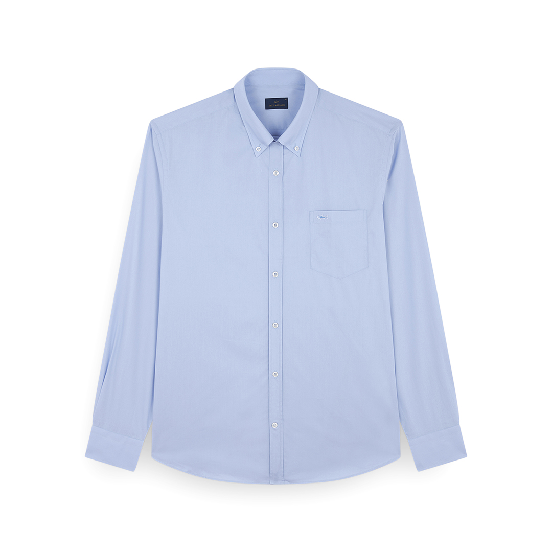 Paul & Shark Men's Light Blue Cotton Poplin Shirt, Man, Size: 049