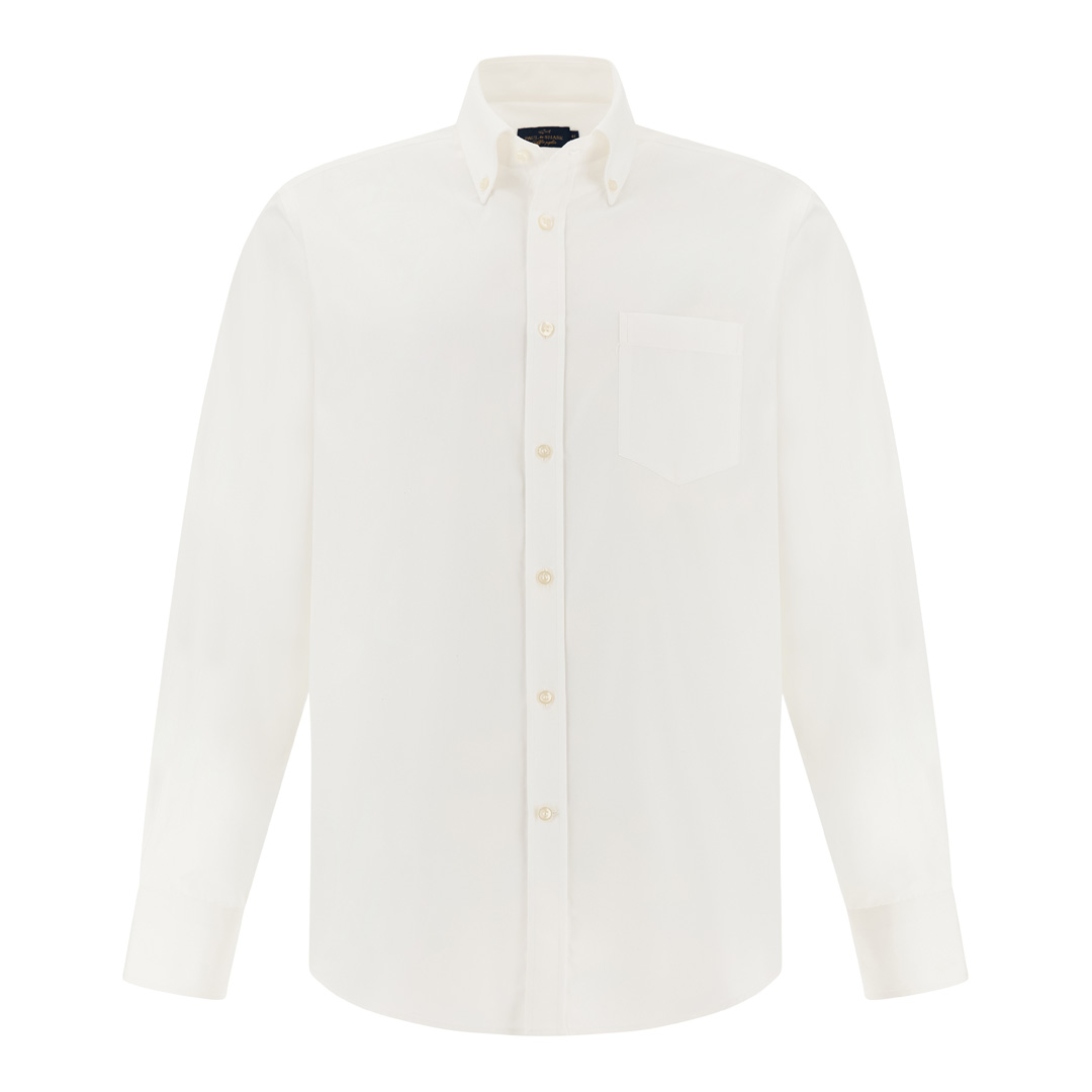 Paul & Shark Men's White Cotton Poplin Shirt Soffio, Man, Size: 043