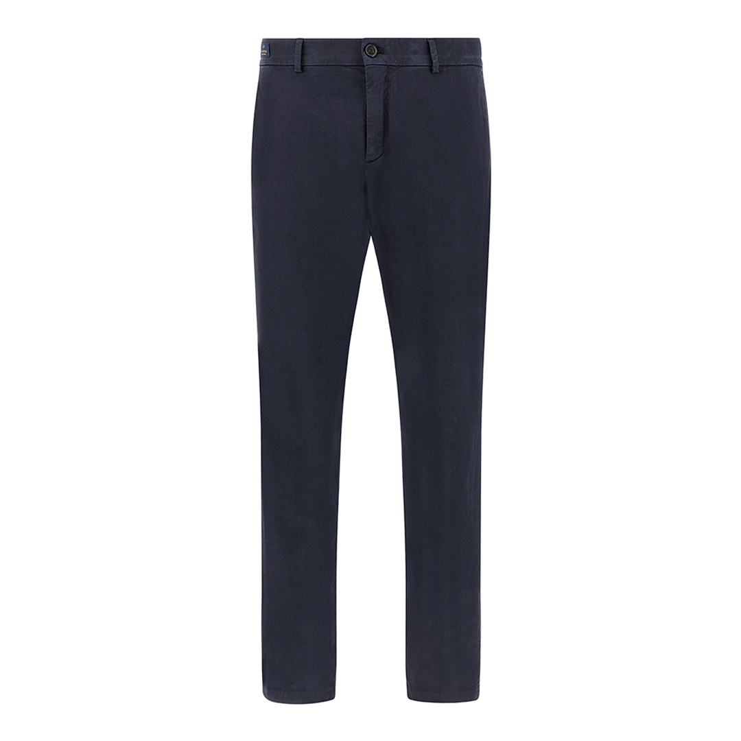 Paul & Shark Men's Dama Blue Bellagio Stretch Cotton Trousers, Man, Size: 56